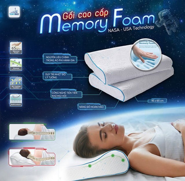 Gối memory foam cao cấp sẽ giúp bạn ngủ ngon hơn