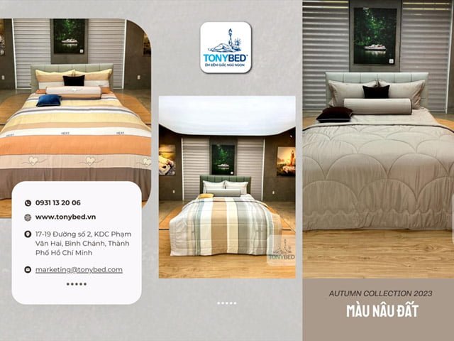 Bộ ga trải giường vải tencel màu nâu đất dễ dàng kết hợp với những màu khác cho phòng ngủ thêm sinh động
