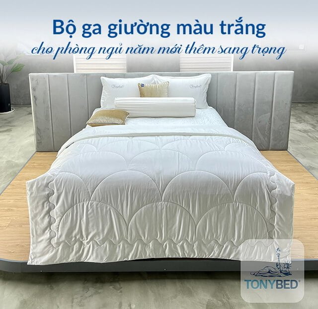 Mẫu ga giường màu trắng