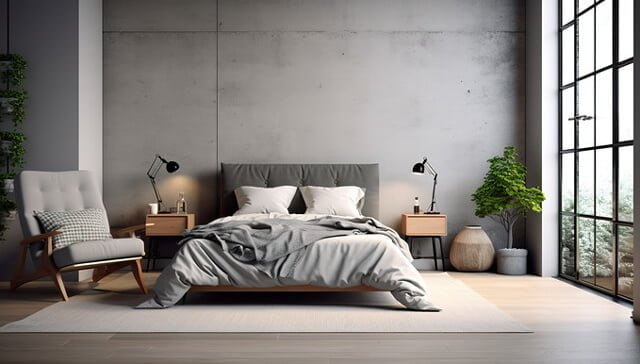 Phòng ngủ mang sắc màu xám tinh tế thường được sử dụng để tạo nên không gian hiện đại lý