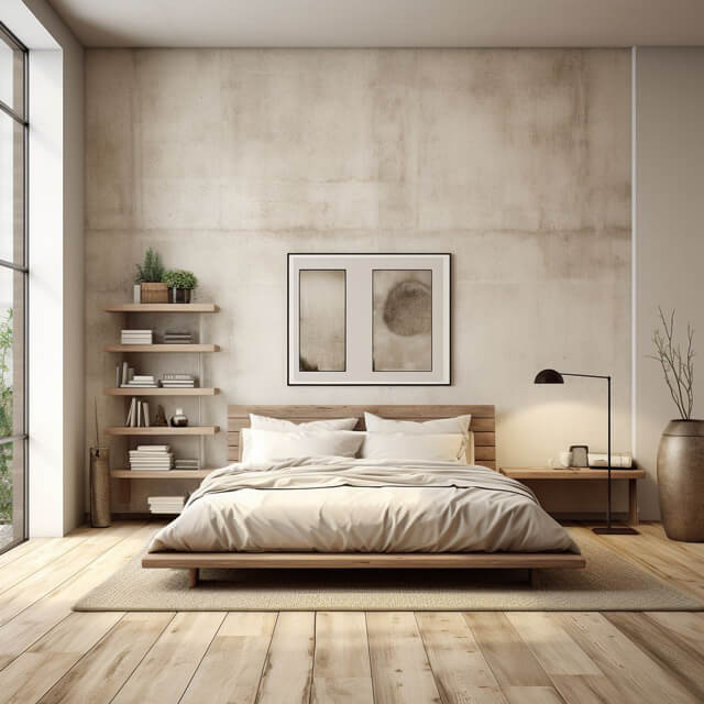 Phòng ngủ với lối thiết kế tối giản cũng là ý tưởng tuyệt vời cho không gian nghỉ ngơi hiện đại