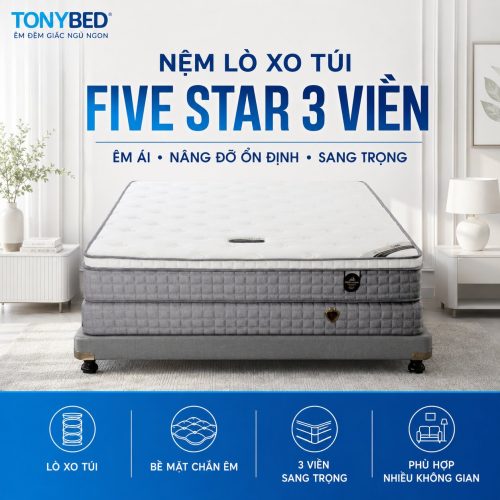 Nệm lò xo túi Five Star 3 viền