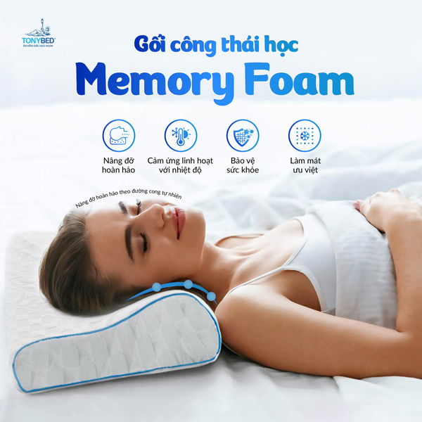 Gối memory foam cao cấp sẽ giúp bạn ngủ ngon hơn