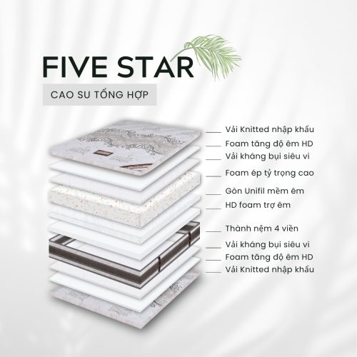 Cấu trúc nệm cao su tổng hợp five star