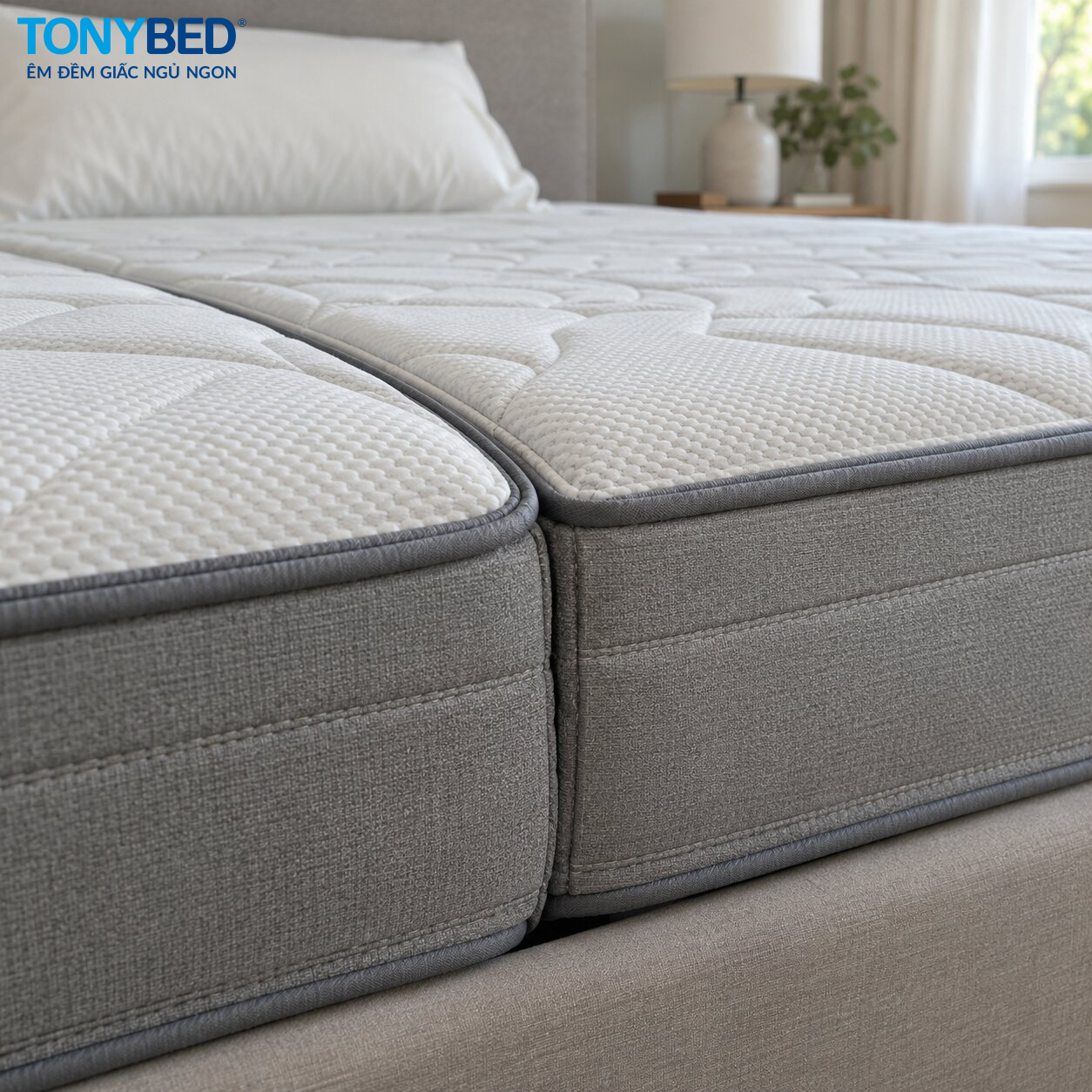 Vị trí nối giữa các phần của nệm gấp