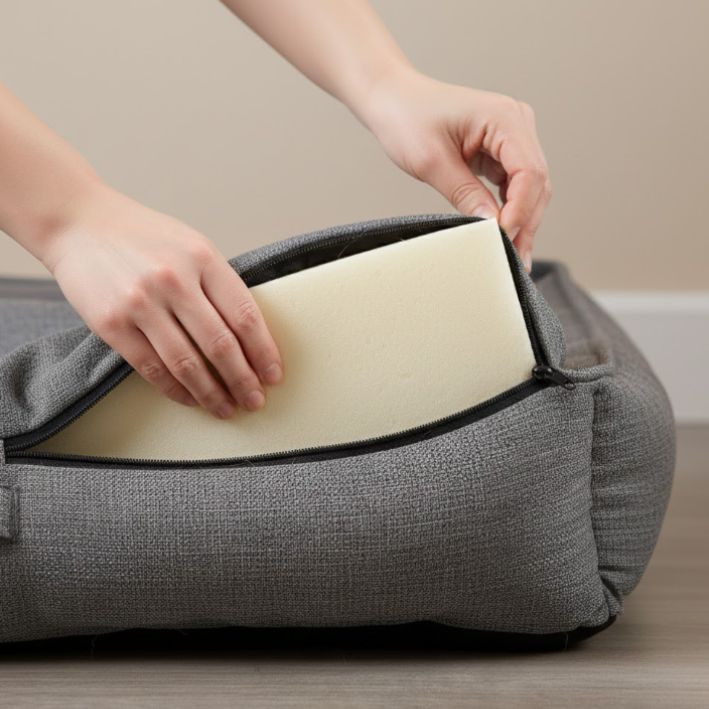 chú ý chất liệu vỏ nệm cho chó mèo