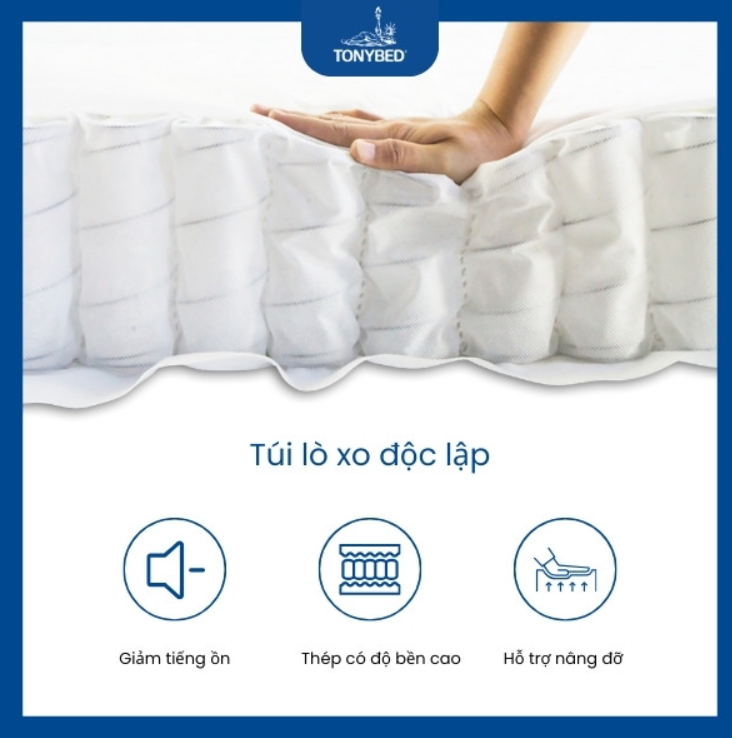 Cấu tạo của nệm lò xo túi độc lập 
