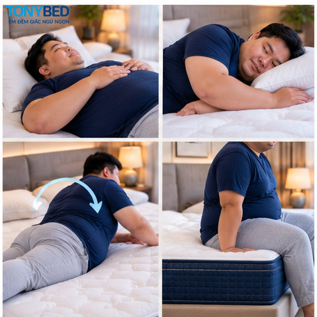 Cách kiểm tra nệm phù hợp với người nặng cân khi nằm thử