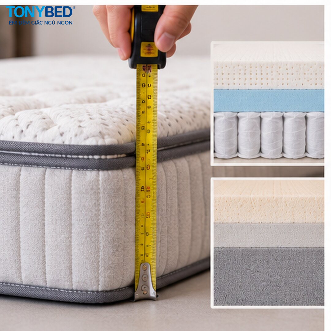Độ dày nệm phù hợp cho người nặng cân