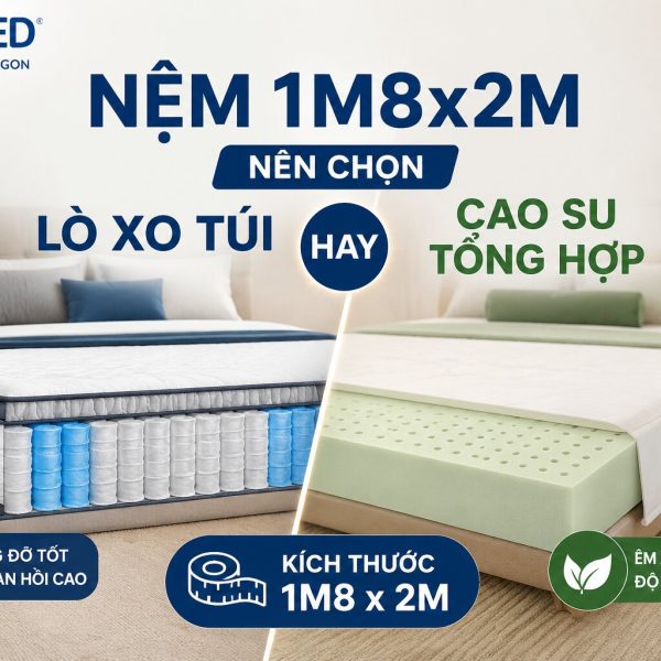 Nem 1m8x2m nen chon lo xo tui hay cao su tong hop