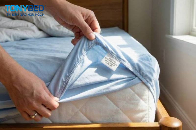 kiểm tra nhãn hướng dẫn ga giường