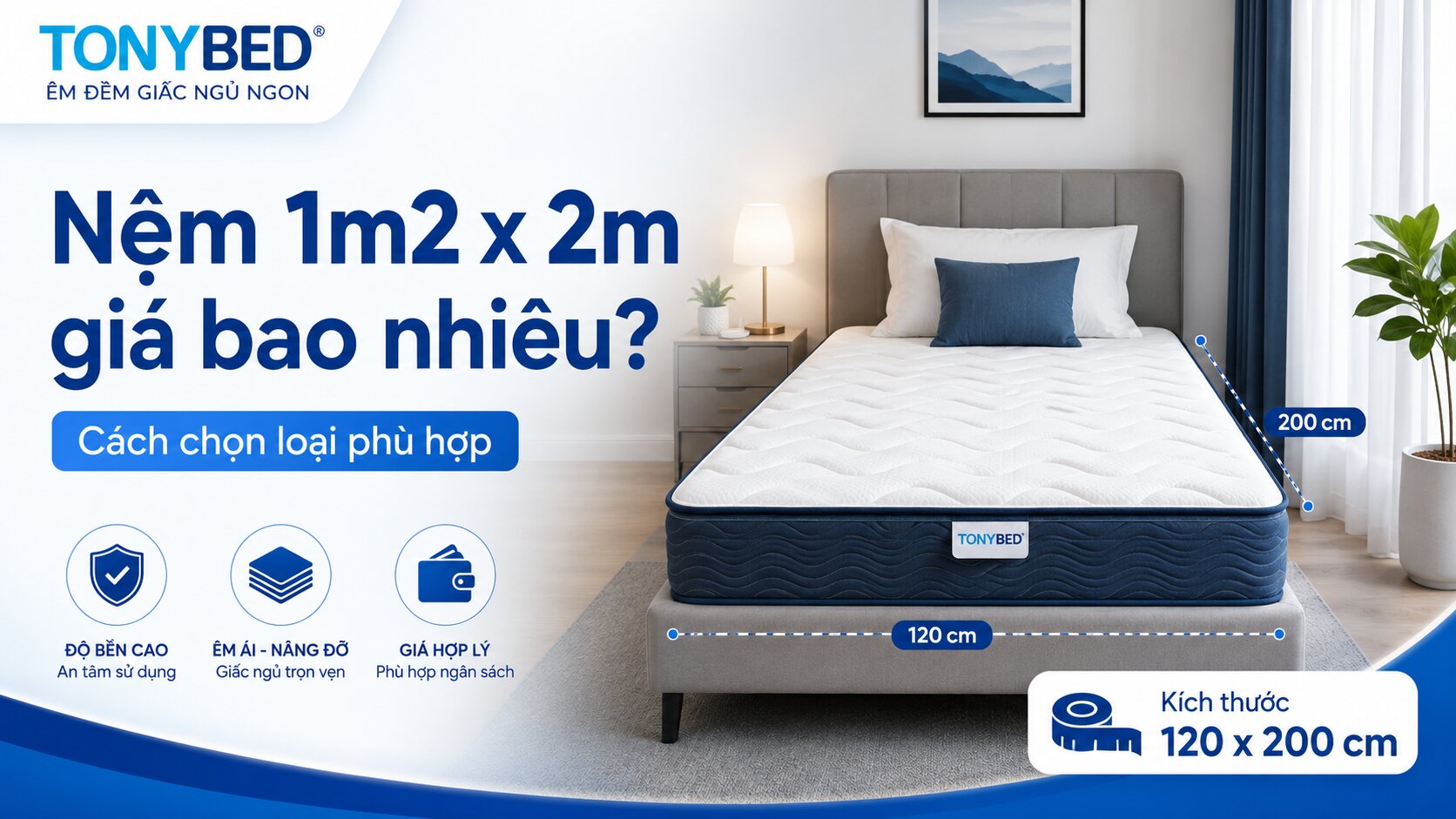 Bảng giá nệm 1m2 x 2m