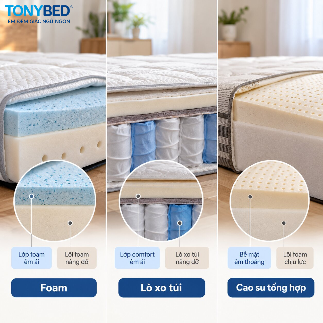 các loại nệm phù hợp cho người ngủ nghiêng