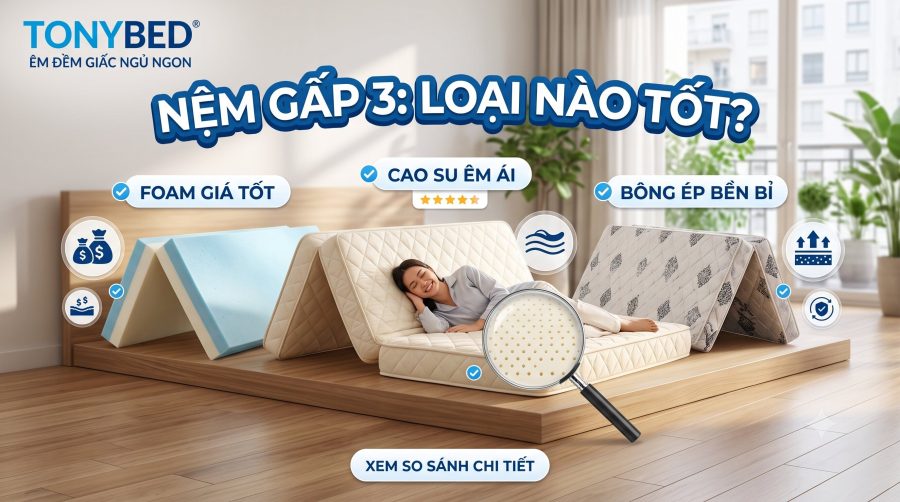 nệm gấp 3 loại nào tốt