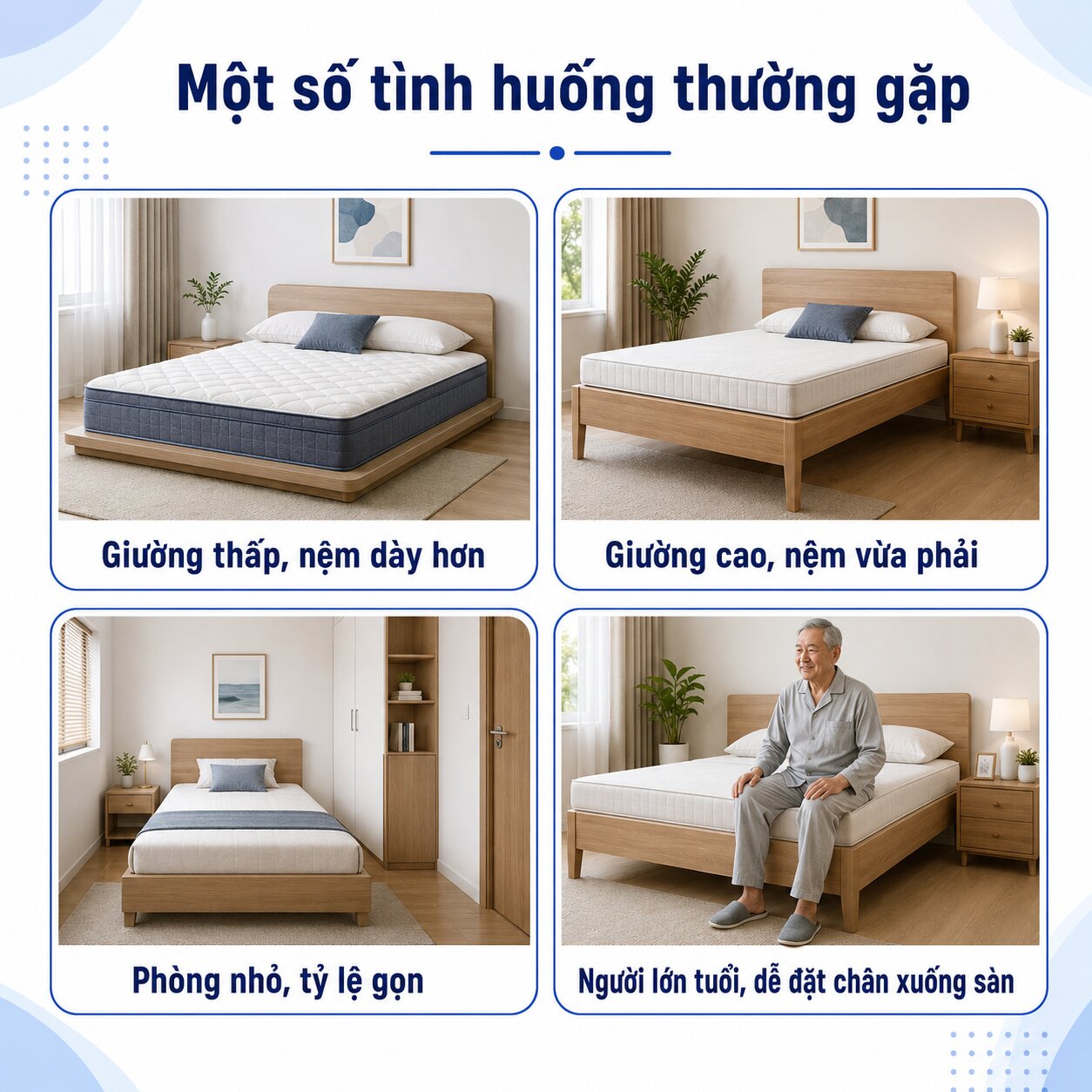 Cách chọn độ dày nệm lò xo theo nhu cầu sử dụng