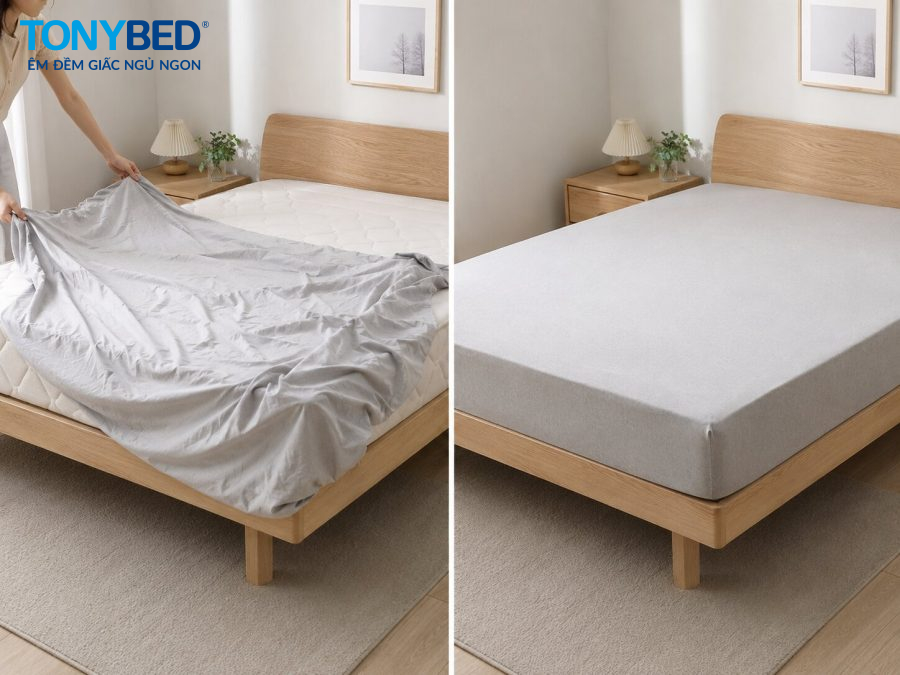 Cách trải ga giường phẳng và ít nhăn