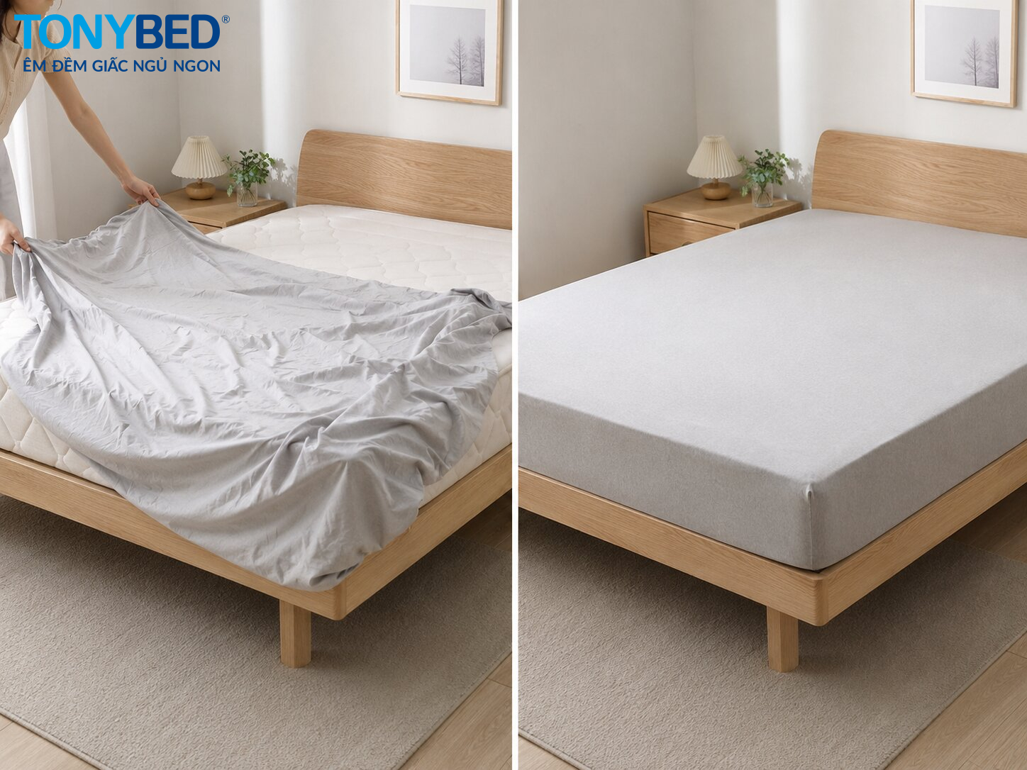 Cách trải ga giường phẳng và ít nhăn