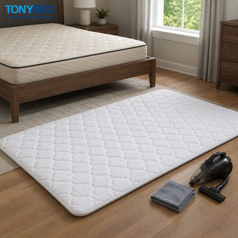 cách giặt nệm topper tại nhà