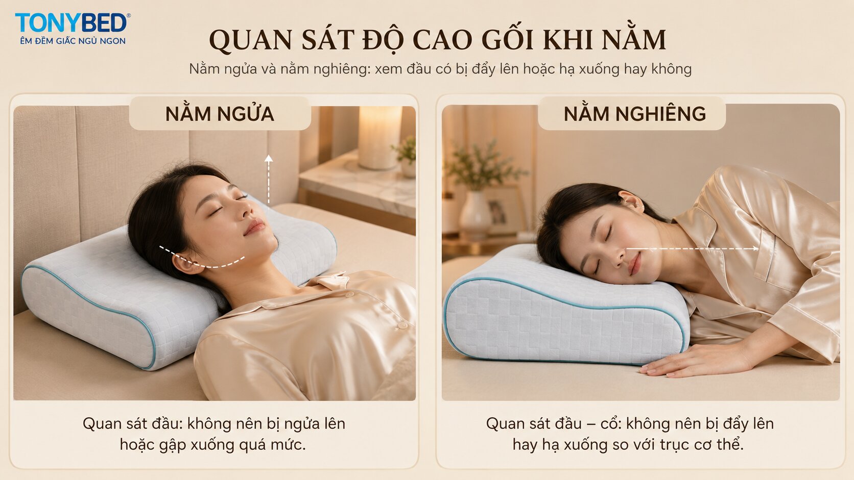 cách thử gối công thái học khi nằm ngửa và nằm nghiêng