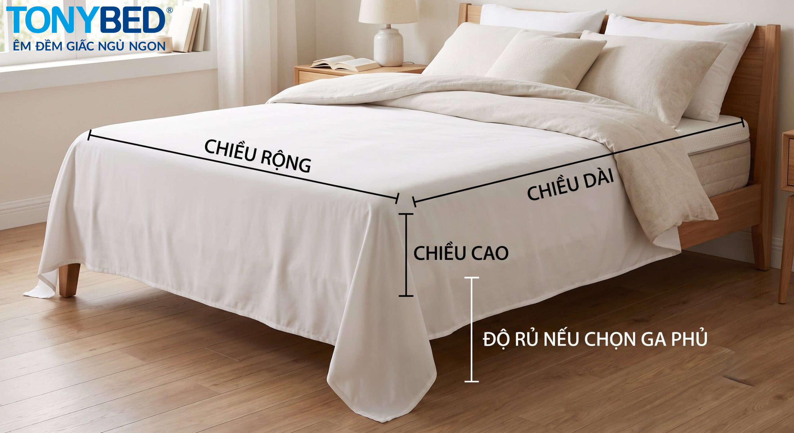 cách đo kích thước nệm để chọn ga