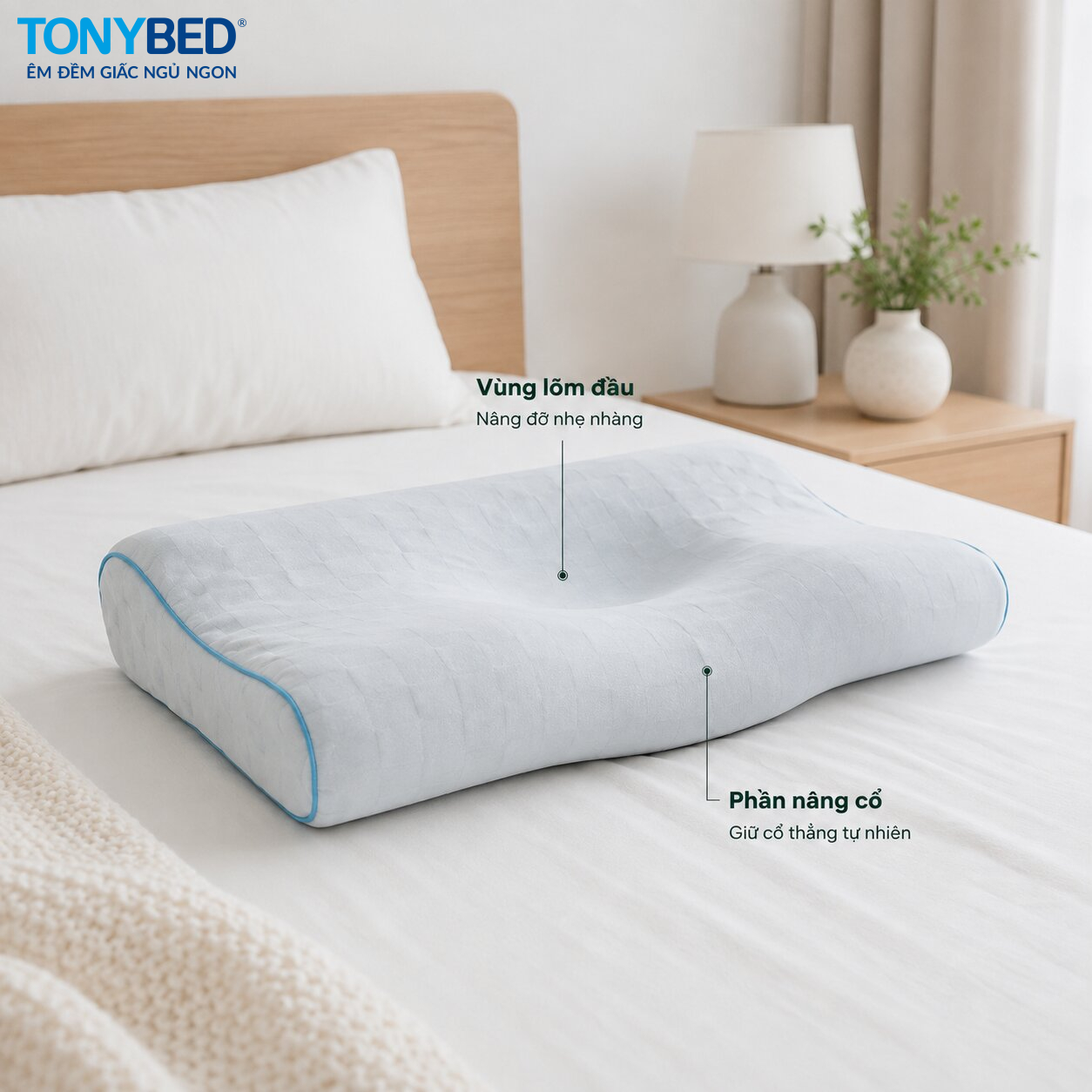 ergonomic pillow gối công thái học
