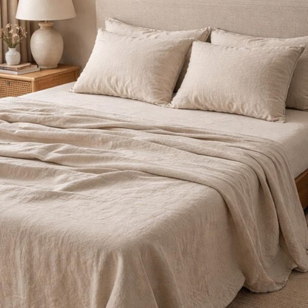 ga giường Linen với bề mặt vải tự nhiên