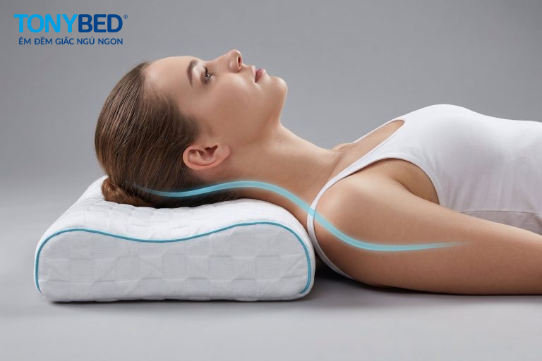 gối công thái học hỗ trợ đầu và cổ khi ngủ