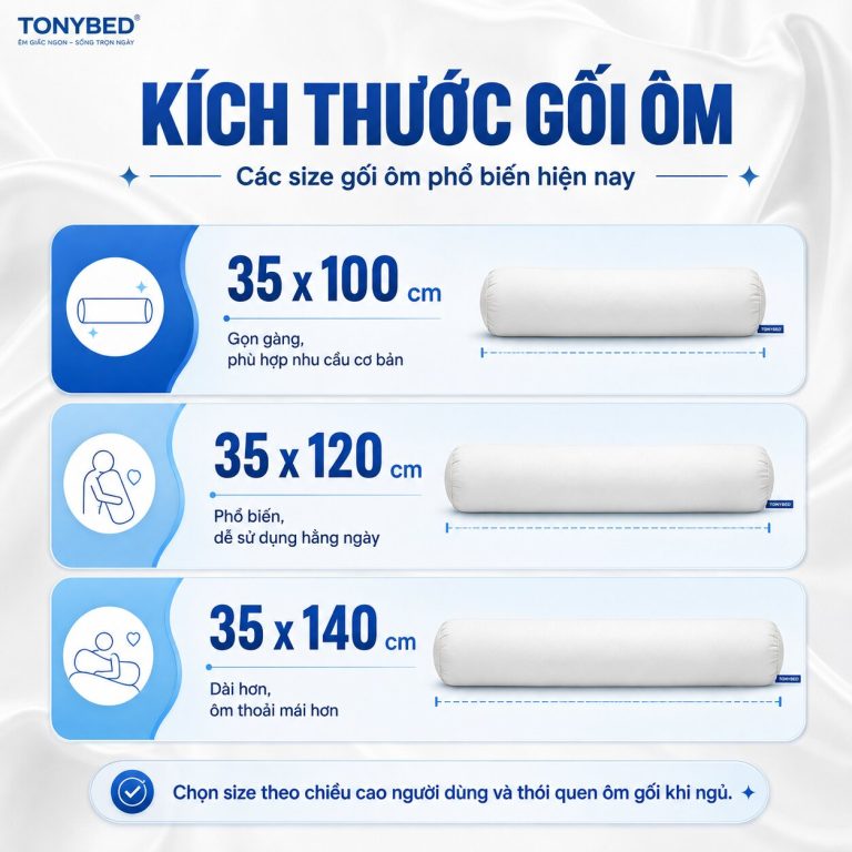 Kích thước gối ôm chuẩn