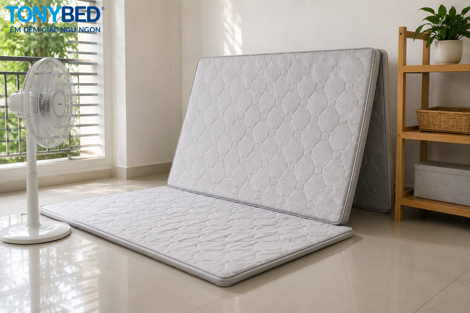 làm khô nệm topper sau khi vệ sinh
