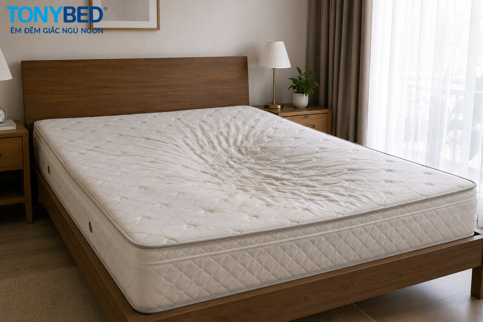nệm bị lún võng không nên dùng topper để khắc phục