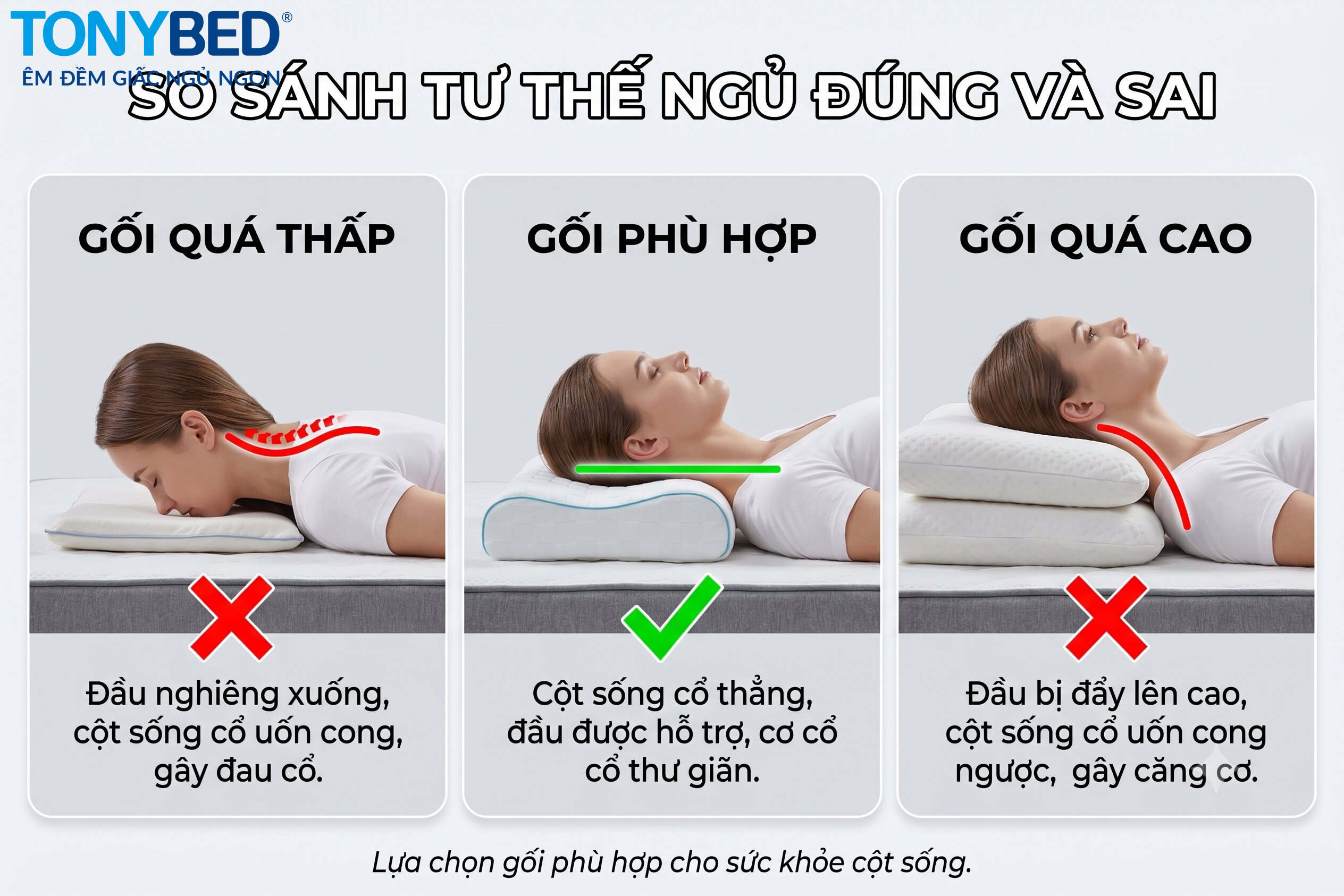 tác dụng của gối công thái học với tư thế cổ khi ngủ