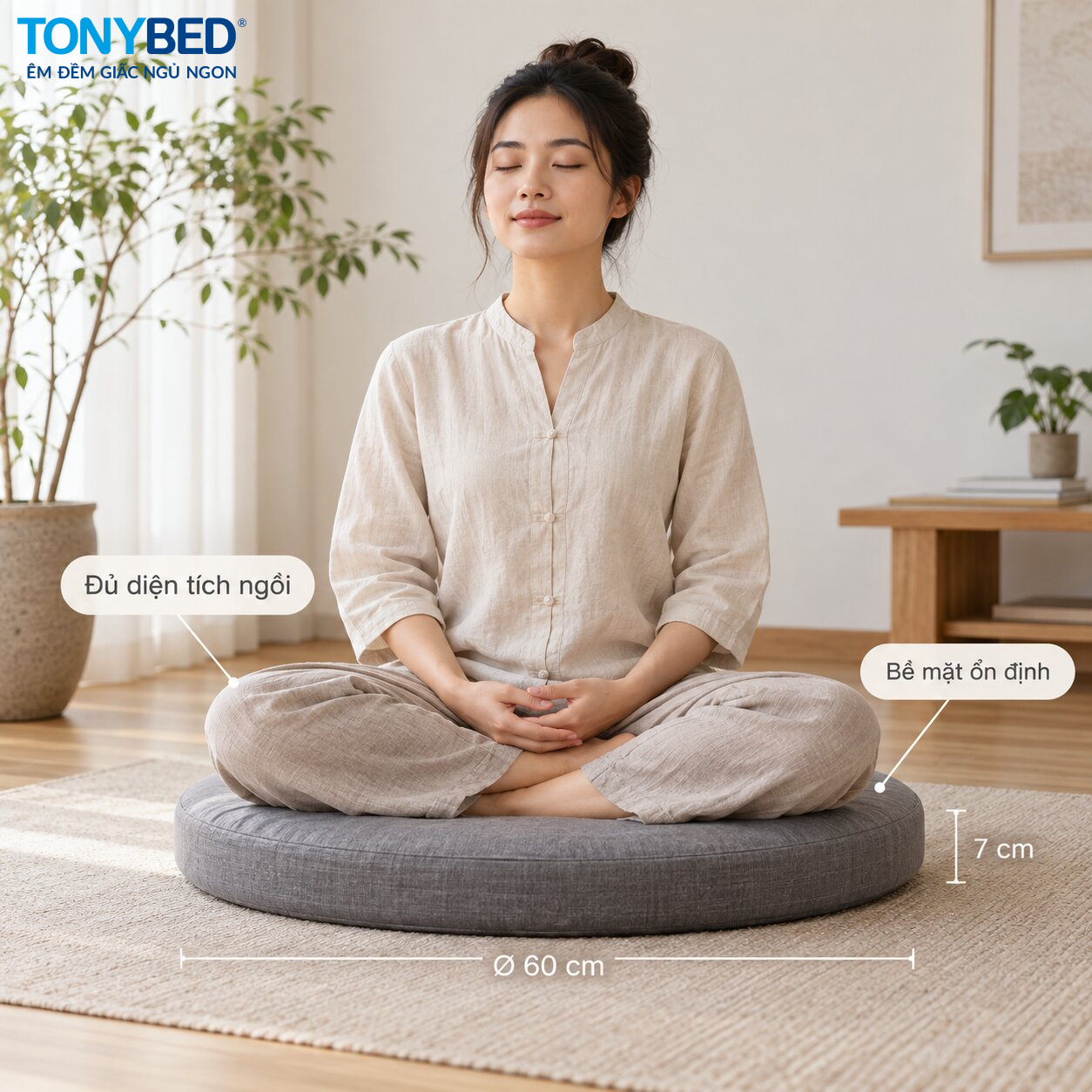 Cách chọn kích thước đệm ngồi thiền