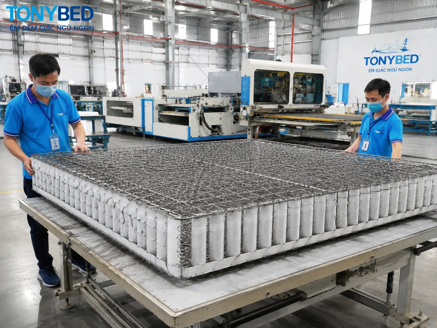 Lõi nệm lò xo sau khi được định hình và hoàn thiện