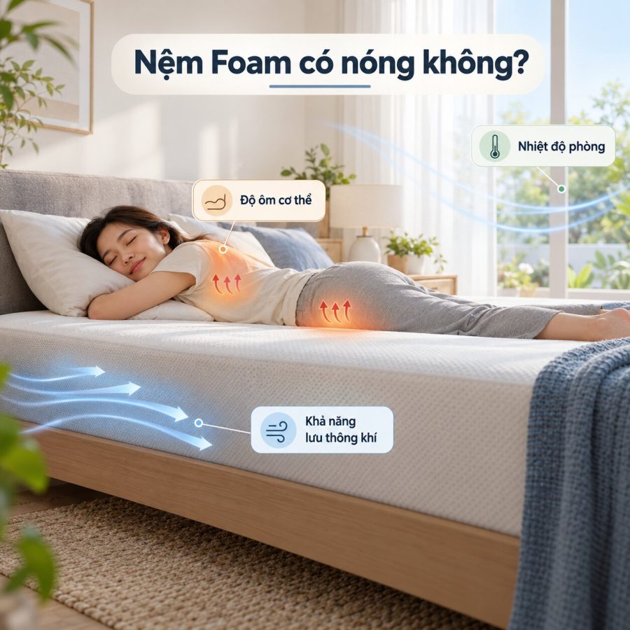 Nệm Foam có nóng không