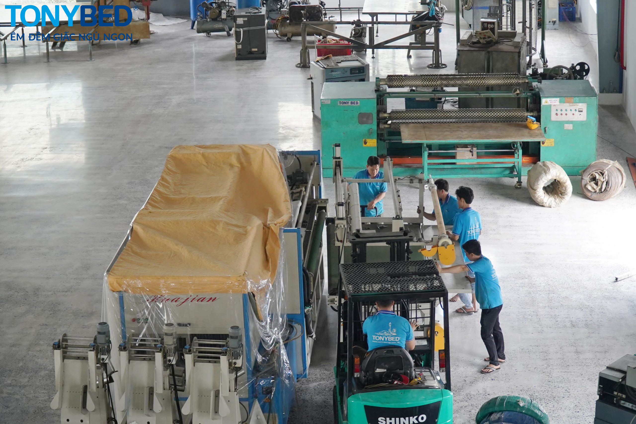 Quy trình sản xuất nệm lò xo tại nhà máy Tonybed