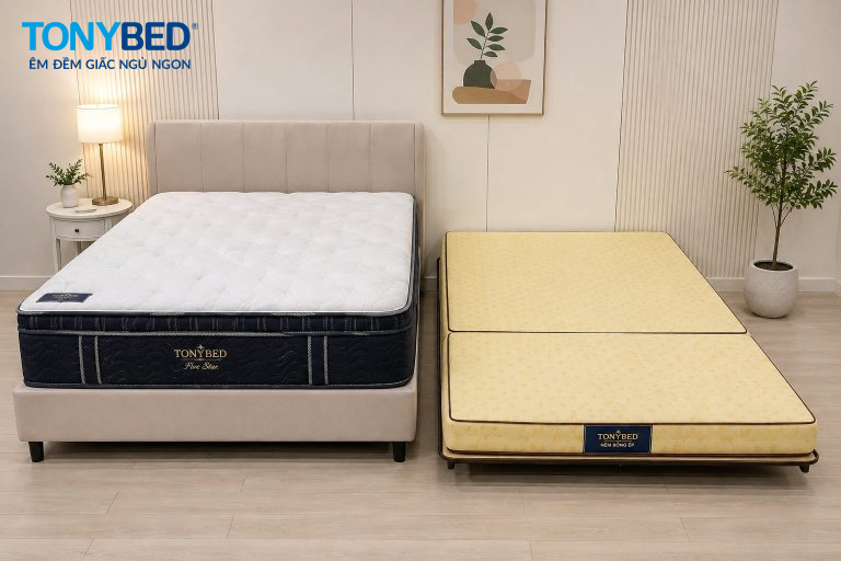 So sánh nệm lò xo và nệm bông ép về cấu tạo và kiểu dáng