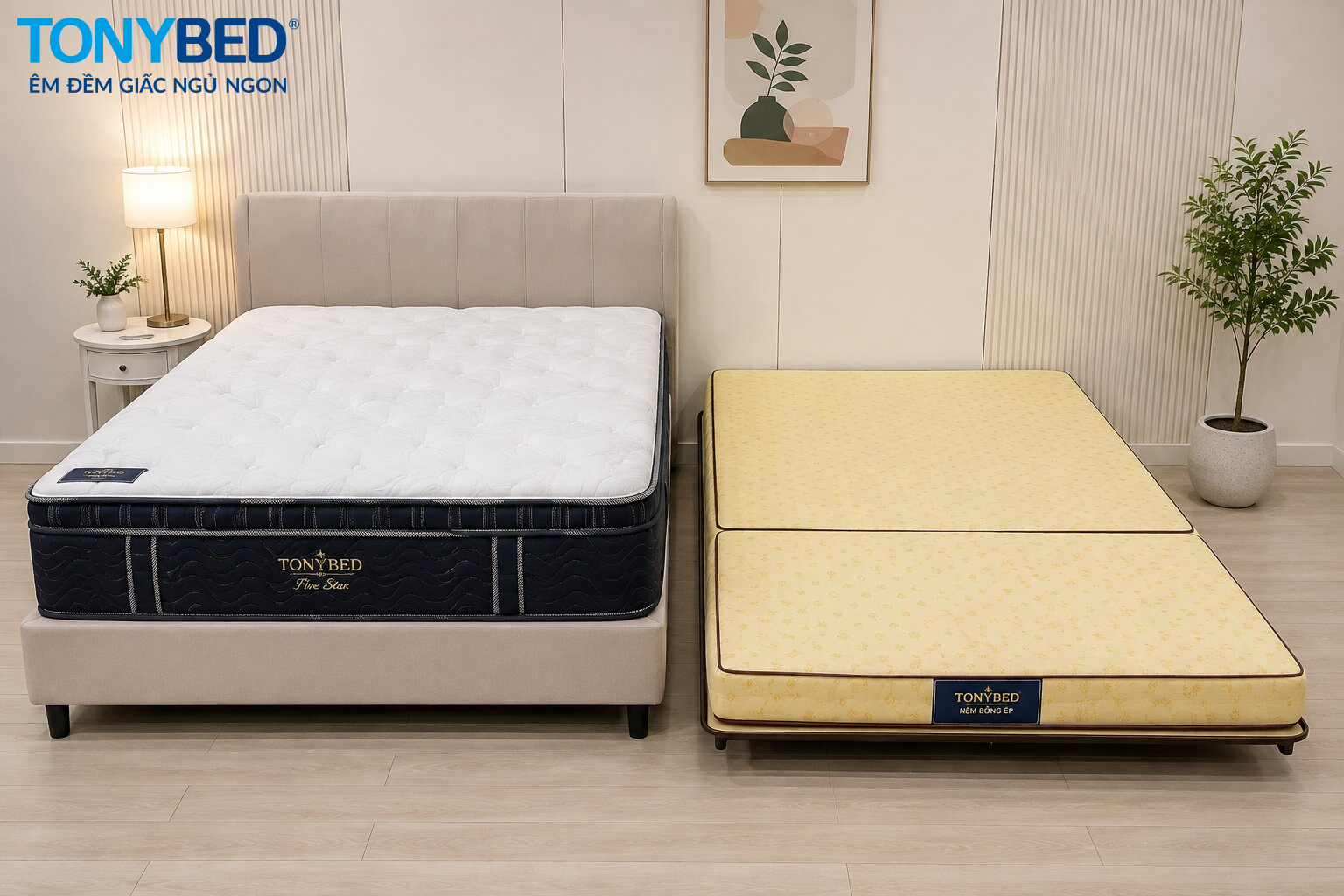 So sánh nệm lò xo và nệm bông ép về cấu tạo và kiểu dáng