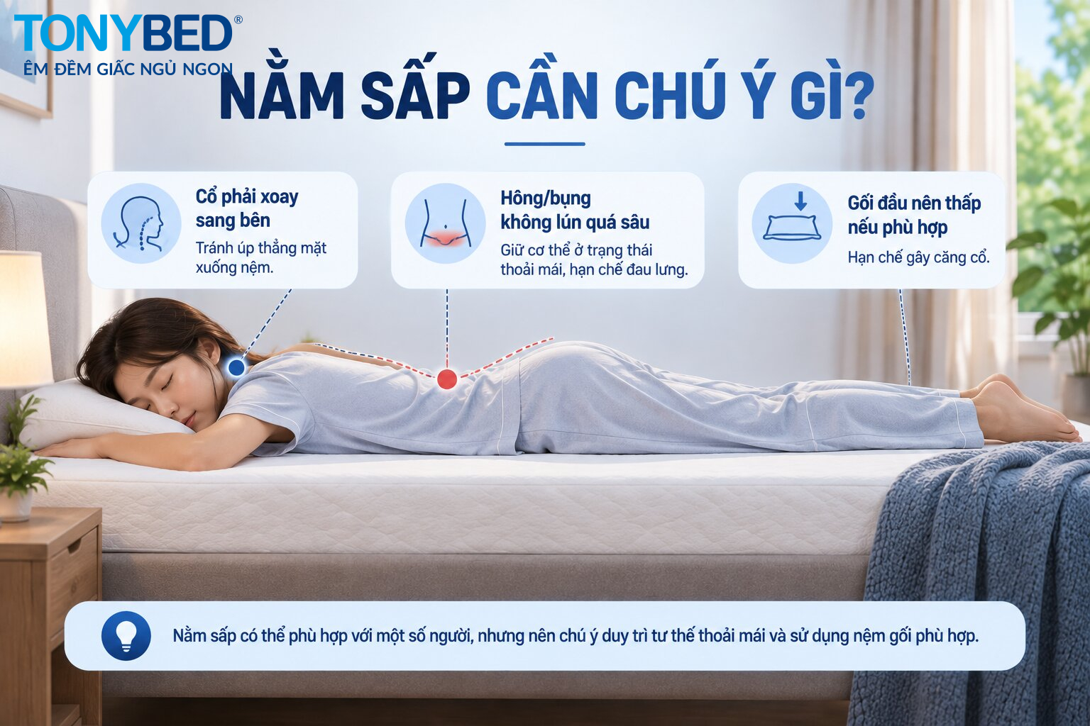 Tư thế nằm sấp và những điểm cần chú ý ở cổ và lưng