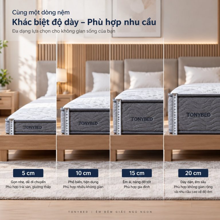 nên mua nệm dày bao nhiêu