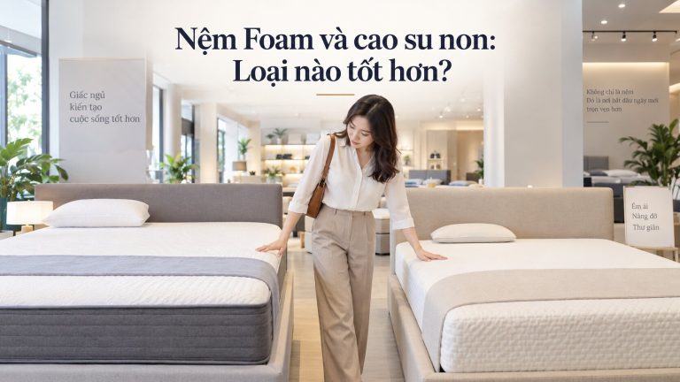 so sánh nệm foam và nệm cao su non