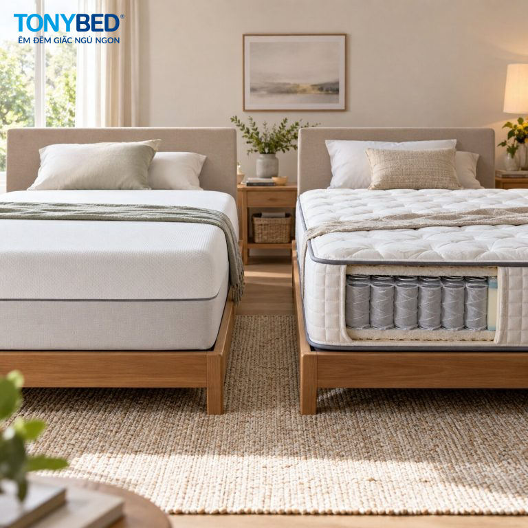 So sánh nệm foam và nệm lò xo