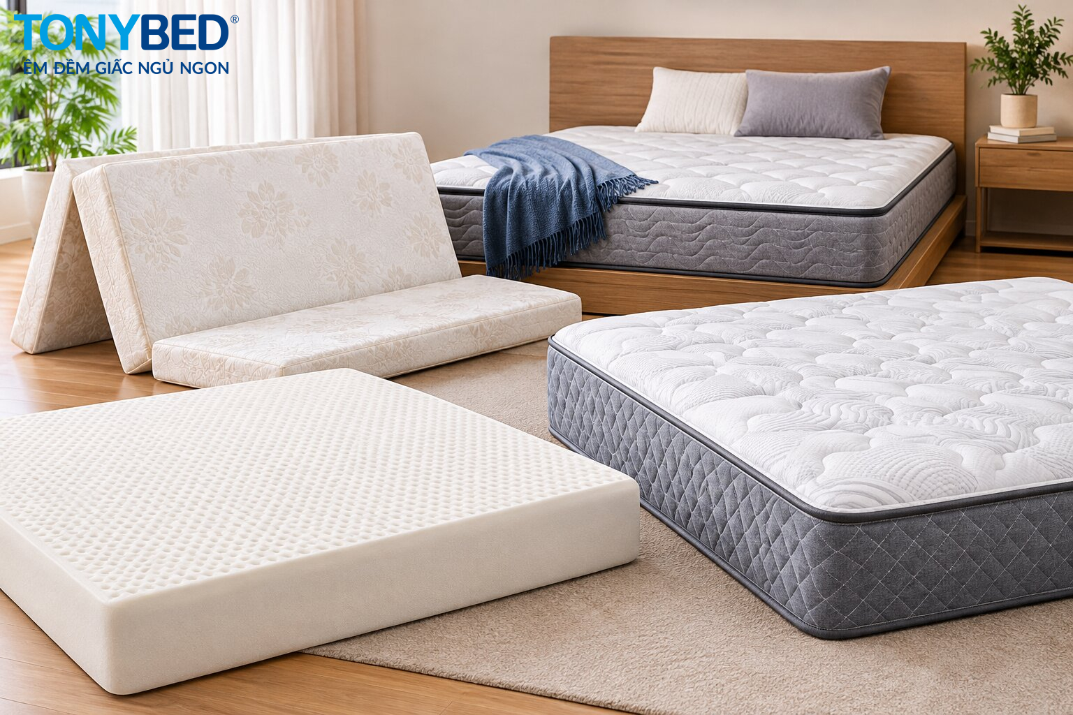 Các mẫu nệm Tonybed có giá khởi điểm dưới 5 triệu đồng