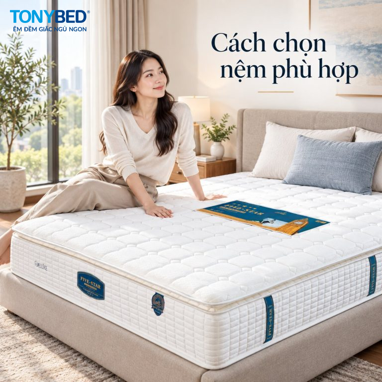 Cách chọn nệm phù hợp cần dựa vào những tiêu chí nào?” Cách chọn nệm phù hợp theo tư thế ngủ, cân nặng và nhu cầu sử dụng