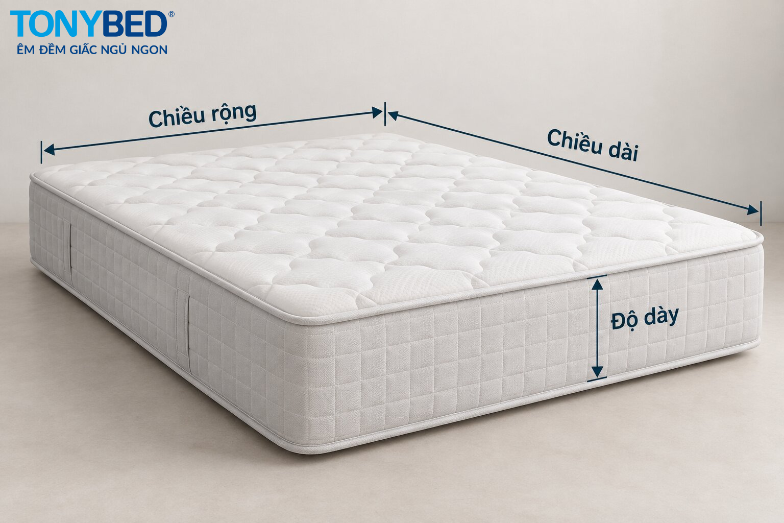 Cách đo chiều rộng chiều dài và độ dày nệm trước khi chọn ga
