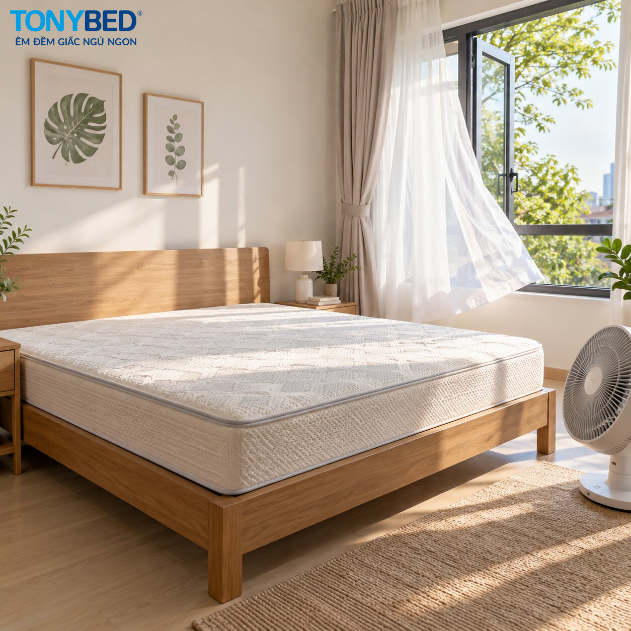 Cách khử mùi nệm cao su mới bằng việc thông thoáng phòng ngủ