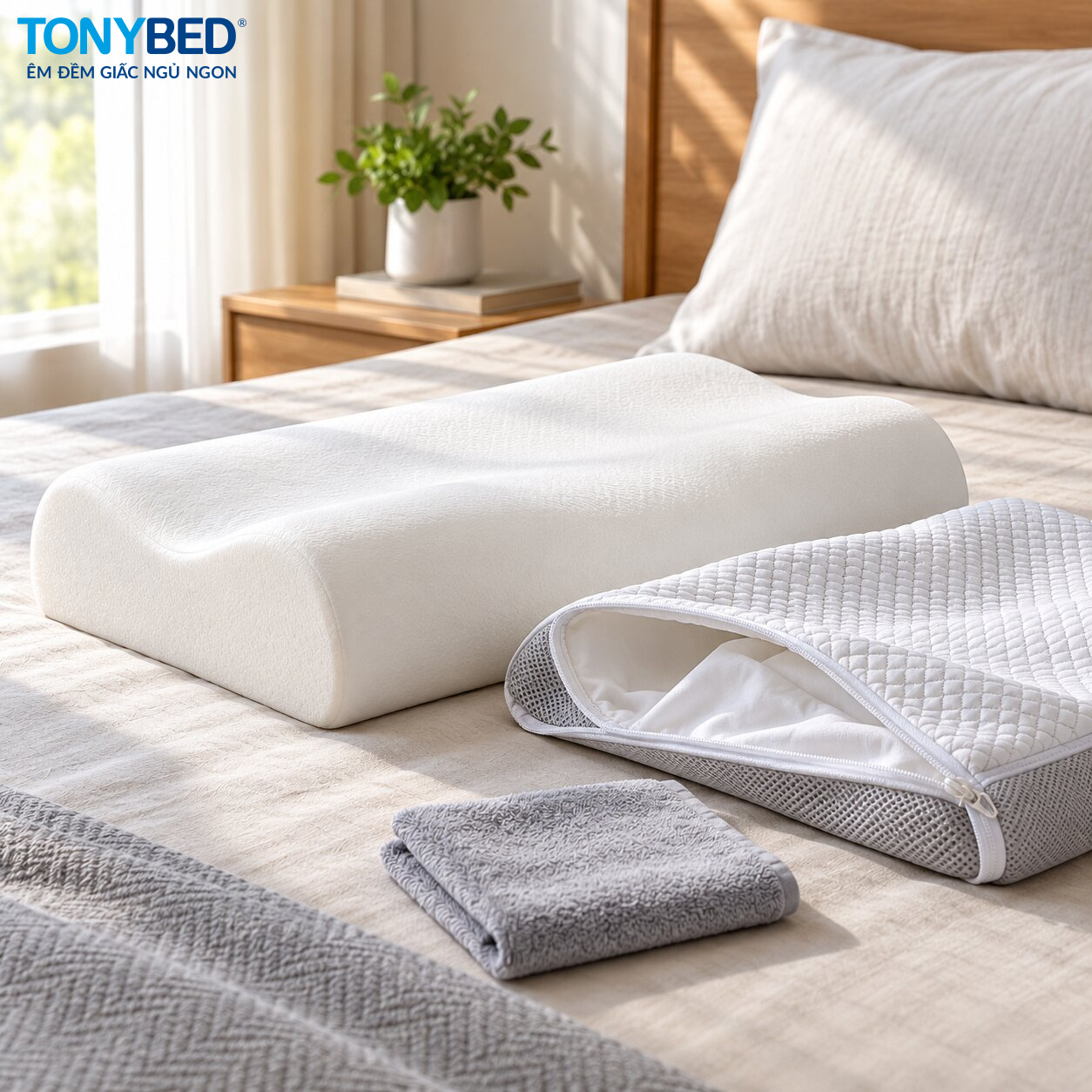 Cách vệ sinh ruột gối Memory Foam và áo gối đúng cách
