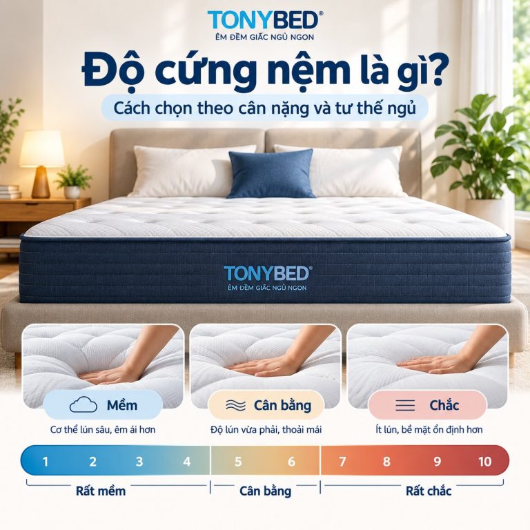 Độ cứng nệm và thang firmness từ mềm đến chắc