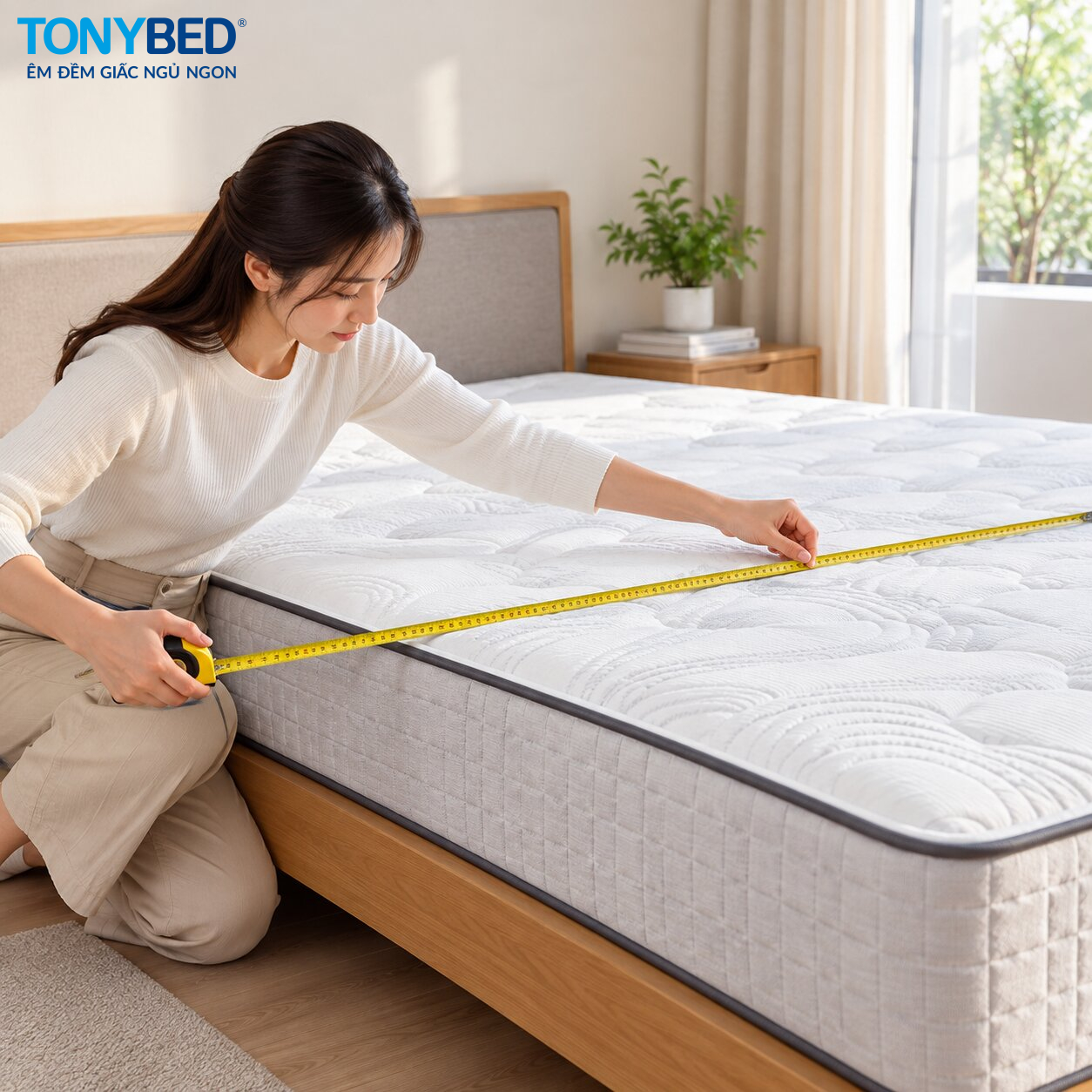 Hướng dẫn đo kích thước nệm trước khi mua nệm dưới 5 triệu