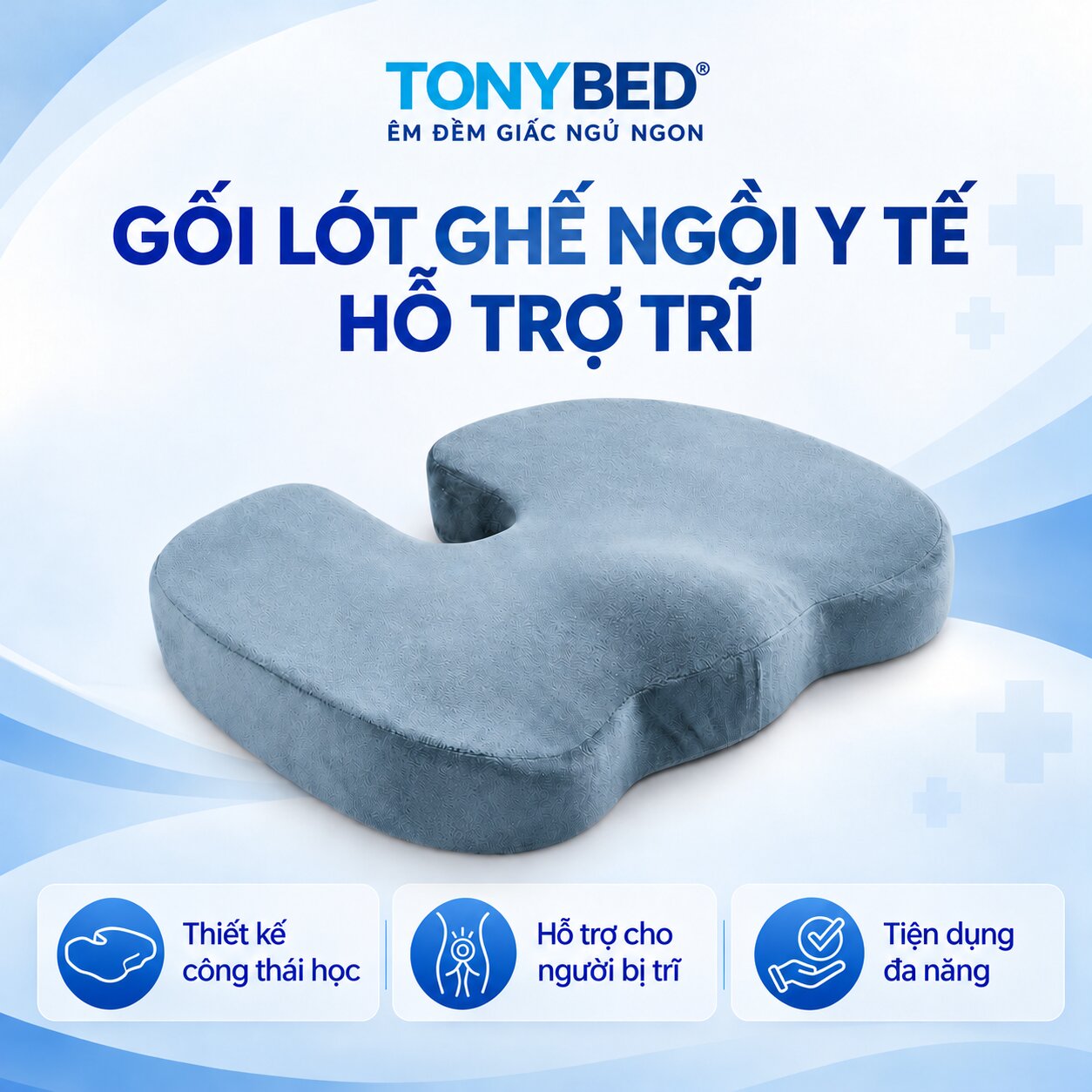 gối lót ghế ngồi hỗ trợ trĩ