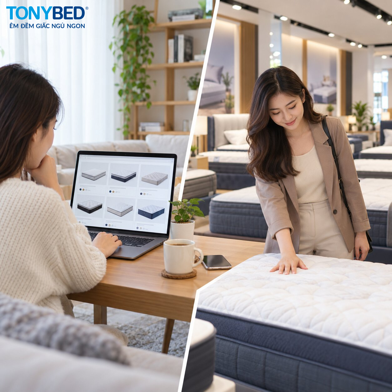 Mua nệm online hay đến showroom tại TPHCM